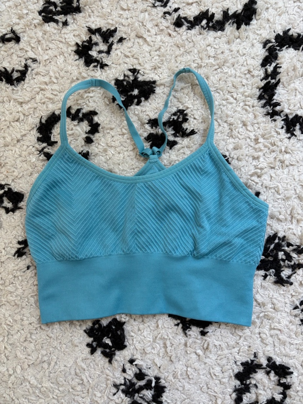 Seamless Ribbed Bralette - Teal